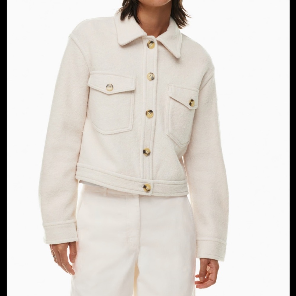 Aritzia Autumn Merino Wool Shirt Jacket off-white - XS